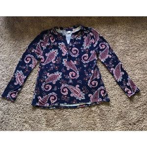 Winter long sleeves blouse in Navy blue